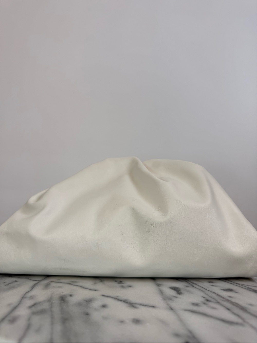 Bottega Veneta Cream Slouchy Leather Clutch